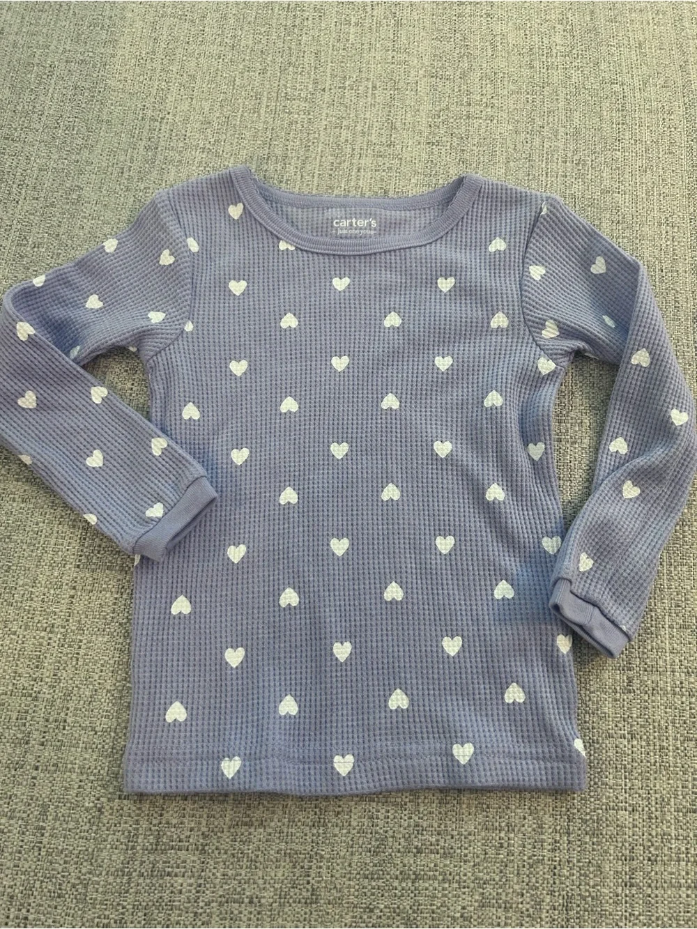 Carter's Purple Heart Waffle-Knit Kids Pajama Set. Size 18M. NWOT